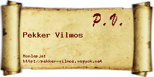 Pekker Vilmos névjegykártya